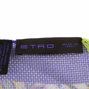 ETRO スカーフ ペイズリー柄 シルク イタリア製 紫 パープル 白 ホワイト