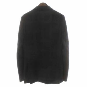 ETRO テーラードジャケット チェック 切替 ウール 48 ネイビー