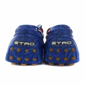 ETRO ドライビングシューズ レザー ペイズリー柄 29cm 青