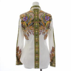ETRO ブラウス シャツ 長袖 柄 イタリア製 40 ホワイト