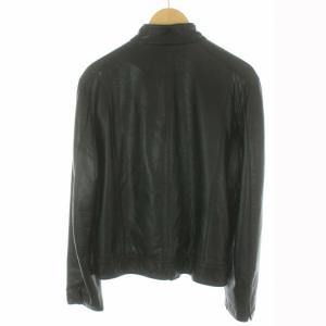 HUGO BOSS CONOR レザージャケット ライダース シングル ジップアップ ラムレザー 46 ブラック