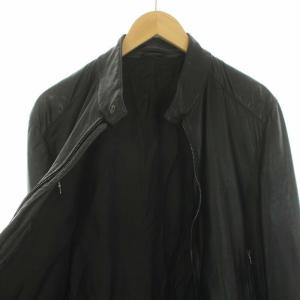 HUGO BOSS CONOR レザージャケット ライダース シングル ジップアップ ラムレザー 46 ブラック