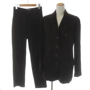 セットアップ スーツ テーラードジャケット シングル テーパードパンツ スエード M ブラウン