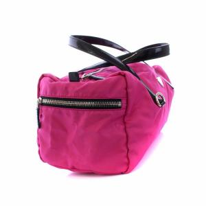 PRADA ハンドバッグ ミニボストン 三角プレート ナイロン ピンク