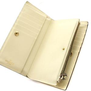VALENTINO GARAVANI 長財布 LW2P0301BOL ロック スタッズ レザー ラウンドファスナー アイボリー