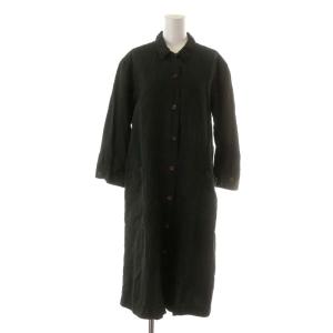 19SS シャツワンピース ミモレ ロング 長袖 コットン 麻混 リネン混 1 S 緑 グリーン 595-9158503