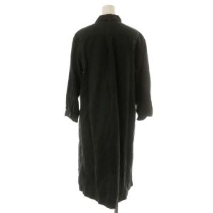 MHL. 19SS シャツワンピース ミモレ ロング 長袖 コットン 麻混 リネン混 1 S 緑 グリーン 595-9158503