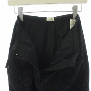 HERMES パンツ スラックス ウール リネン混 34 ソルド品 ブラック