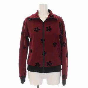 AD2003 ジャケット ブルゾン ジップアップ 花柄 M ボルドー