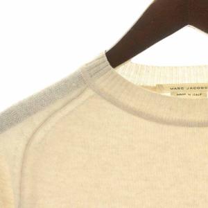 MARC JACOBS 17SS ニット セーター モックネック プルオーバー カシミヤ混 スター USED加工 M ベージュ