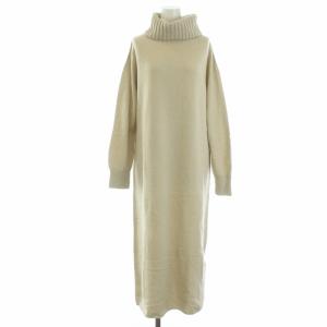 19AW カシミヤウールタートルワンピース ロング 長袖 F ベージュ