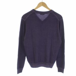 Cruciani ニット セーター 長袖 Vネック ウール 46 パープル