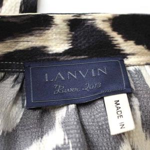 LANVIN ブラウス シャツ 長袖 レオパード ベルト付き 38 ブラック