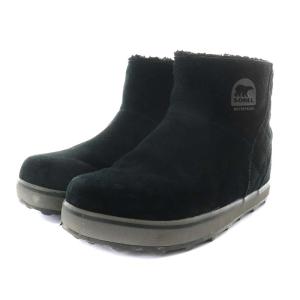 SOREL GLACY SHORT ショートブーツ スエード 25.0cm ブラック