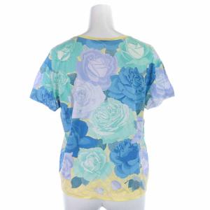 HERMES Tシャツ カットソー コットン 花柄 半袖 S マルチカラー