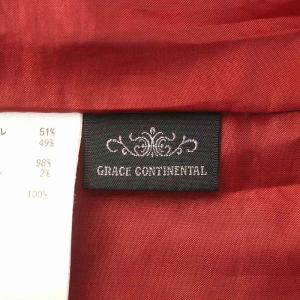 GRACE CONTINENTAL 18AW タイトスカート ロング ミモレ ウール 千鳥格子 36 レッド