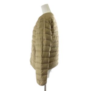 DANTON 19AW クルーネックインナーダウンジャケット ノーカラー 36 S ベージュ