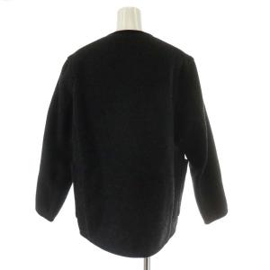 DANTON ウールモッサコート ノーカラージャケット シングル 36 グレー