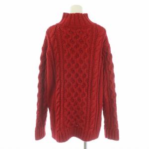 BLUE LABEL CRESTBRIDGE 19AW ニット セーター 長袖 ハイネック 厚手 ケーブル編み 38 レッド