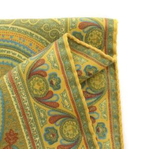 ETRO ストール スカーフ ペイズリー柄 ウール シルク イタリア製 グリーン