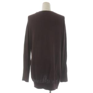 JOHN SMEDLEY シーアイランドコットン ニット チュニック モックネック プルオーバー 長袖 スリット S ブラウン