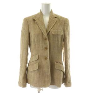 テーラードジャケット シングル リネン 麻 7 S ベージュ
