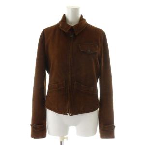ジャケット ジップアップ ラムレザー スエード M ブラウン