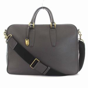 ビジネスバッグ ブリーフケース ショルダーバッグ 2WAY レザー グレー