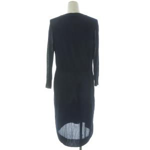 ANAYI 19SS ロングカーディガン 七分袖 薄手 シルク混 36 ネイビー