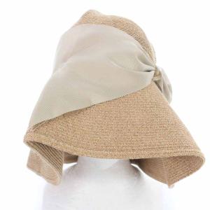 Athena New York 帽子 麦わら帽子ストローハット リボン ベージュ