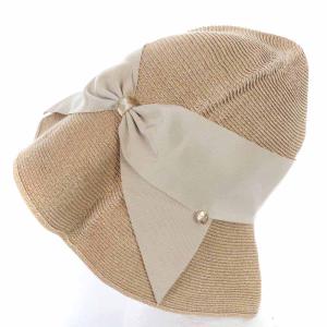 Athena New York 帽子 麦わら帽子ストローハット リボン ベージュ