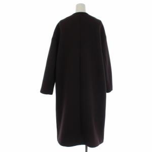 Plage 19AW スポンジリバーコート ノーカラー 38 ブラウン