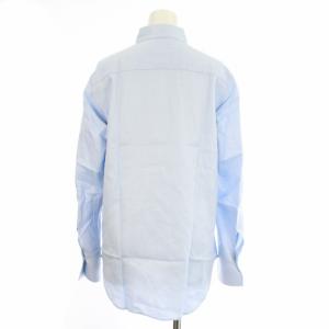 Leilian シャツ ブラウス ストライプ長袖 9 M 水色 サックス