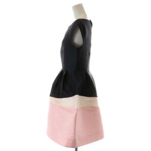 kate spade new york ワンピース ひざ丈 半袖 シルク混 4 ピンク ネイビー