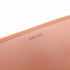 CELINE 長財布 ラウンドファスナー レザー オレンジ
