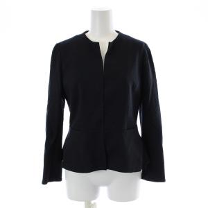 ESTNATION スーツ セットアップ ノーカラージャケット タイトスカート ひざ丈 バックジップ 36 ネイビー