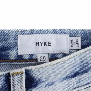 HYKE TAPERED デニムパンツ ジーンズ ジップフライ カットオフ インディゴ