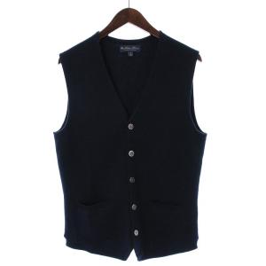 SUPIMA COTTON ベスト ニット S ネイビー