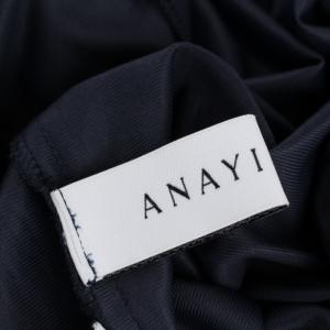 ANAYI 20SS プリーツスカート ロング フレア ドット柄 36 ネイビー