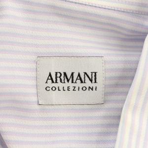 ARMANI COLLEZIONI シャツ ストライプ 長袖 44 ホワイト ピンク