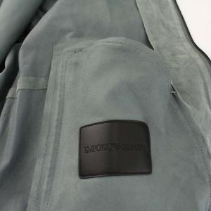 EMPORIO ARMANI 20AW シングルライダース ジャケット ゴートスキン 山羊革 52 ライトグリーン