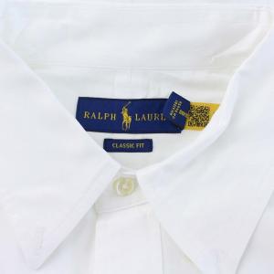 RALPH LAUREN Classic Fit シャツ ボタンダウン ワンポイント 長袖 L 白 ホワイト