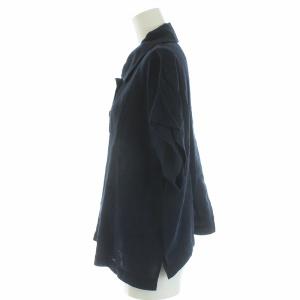 MARGARET HOWELL 20SS FINE LINEN ブラウス シャツ 半袖 リネン100％ 1 S 紺 ネイビー