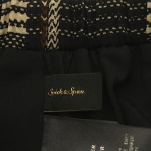 Spick&Span 20AW チェックプリーツスカート ロング ミモレ丈  36 ブラック ベージュ ブラウン