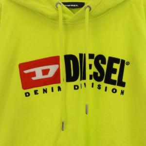 DIESEL パーカー プルオーバー ロゴフーディー 刺繍 長袖 M イエロー