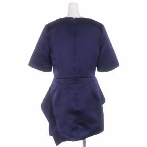 Alexander McQueen フレアワンピース ひざ丈 サテン タック 五分袖 40 パープル