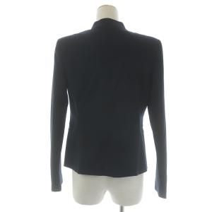 Theory TAILOR/LANAI ノーカラージャケット 留具なし ウール混 2 ネイビー