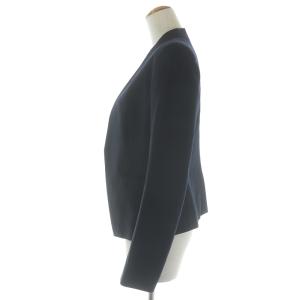 Theory TAILOR/LANAI ノーカラージャケット 留具なし ウール混 2 ネイビー