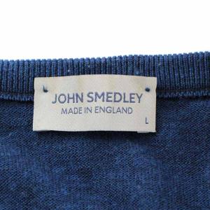 JOHN SMEDLEY 英国製 ニット セーター 長袖 L ネイビー