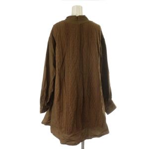 Ameri VINTAGE 21SS VEST DOCKING SHIRT チュニック 長袖 ニット F 茶 ブラウン